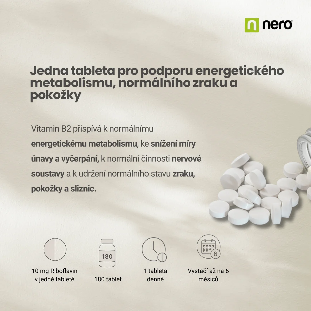 NERO Vitamin B2 Riboflavin 10 mg 180 tablet