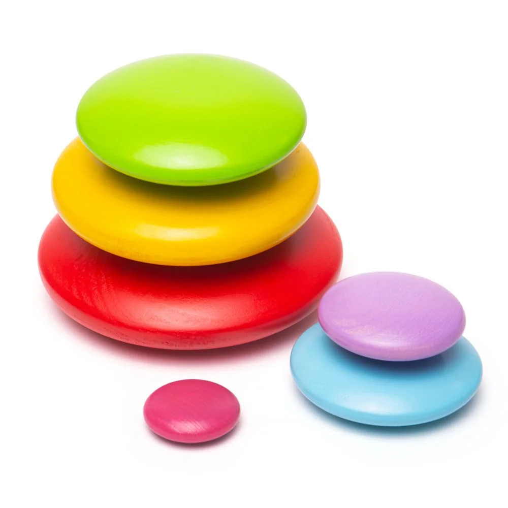 Bigjigs Toys Balanční hra usazování barevných oblázků