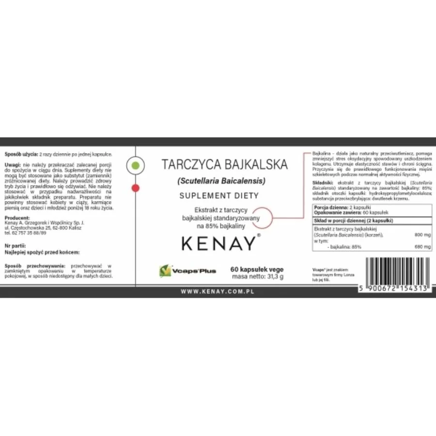 Kenay Šišák bajkalský extrakt 85 % baicalinu 60 kapslí