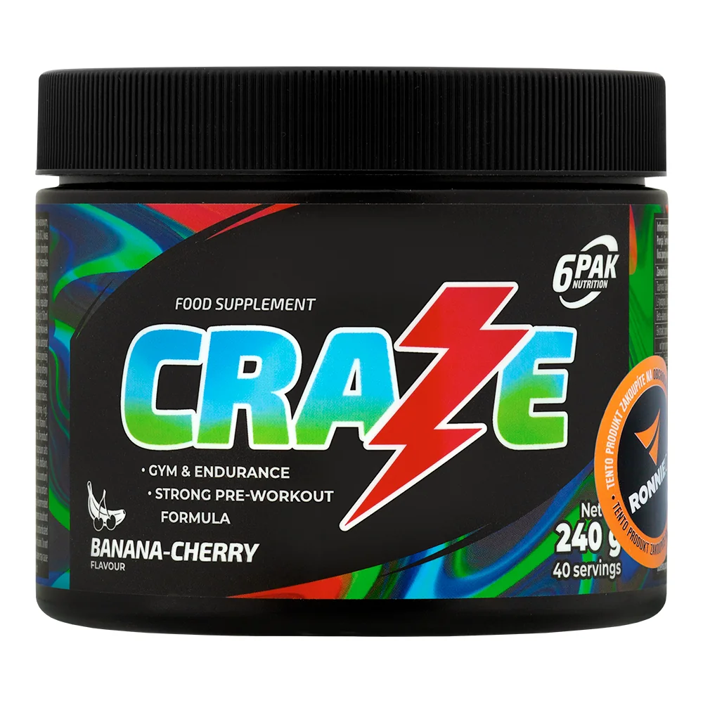 6Pak Nutrition Craze Pre-workout 240 g banán-višeň