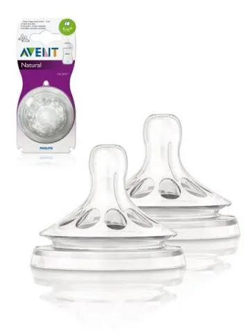 Avent NATURAL Dudlík 2 otvory 1m+ 2 ks