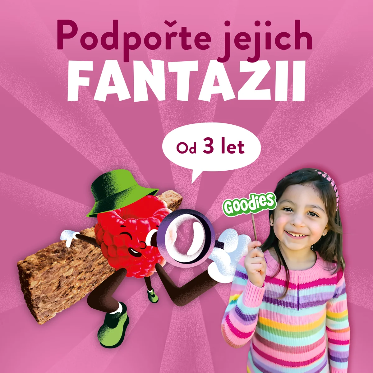 Goodies Ovesná tyčinka Malina a jablko 23 g