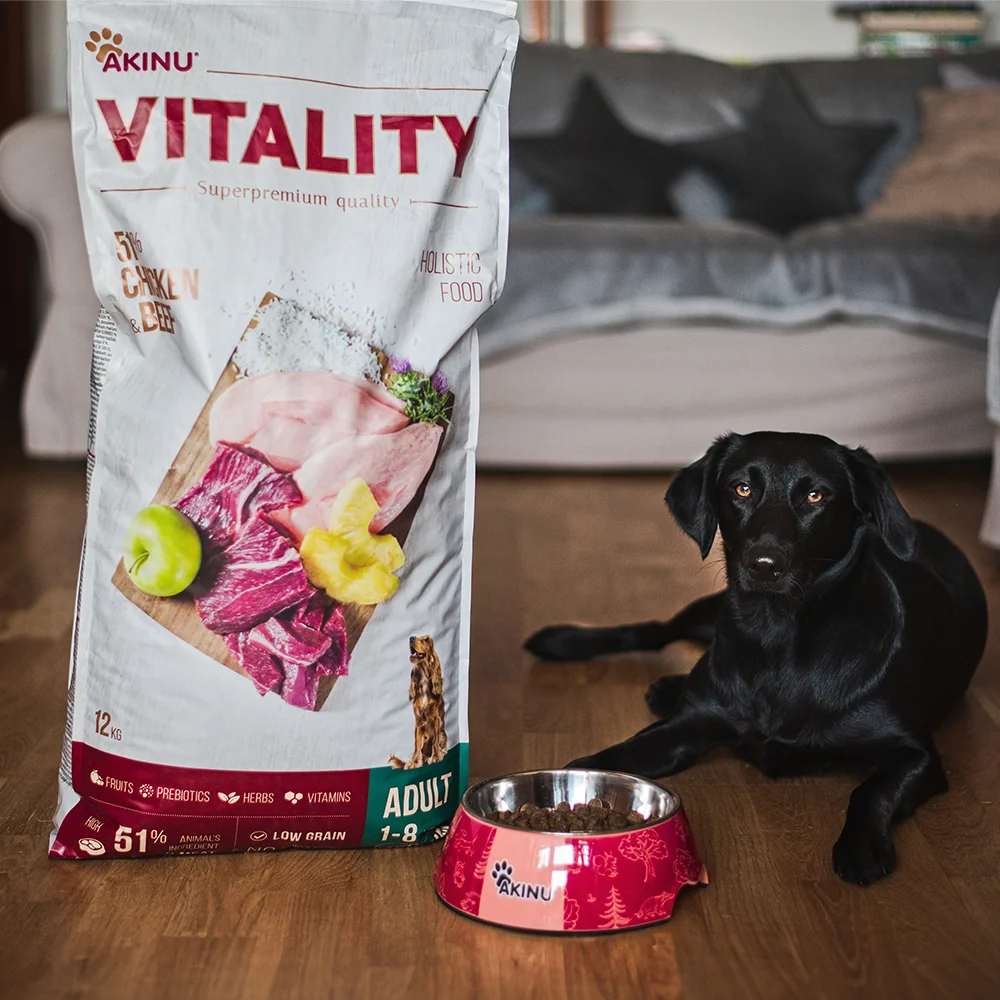 Akinu VITALITY Kuřecí & hovězí granule krmivo pro psy středně velkých plemen 12 kg