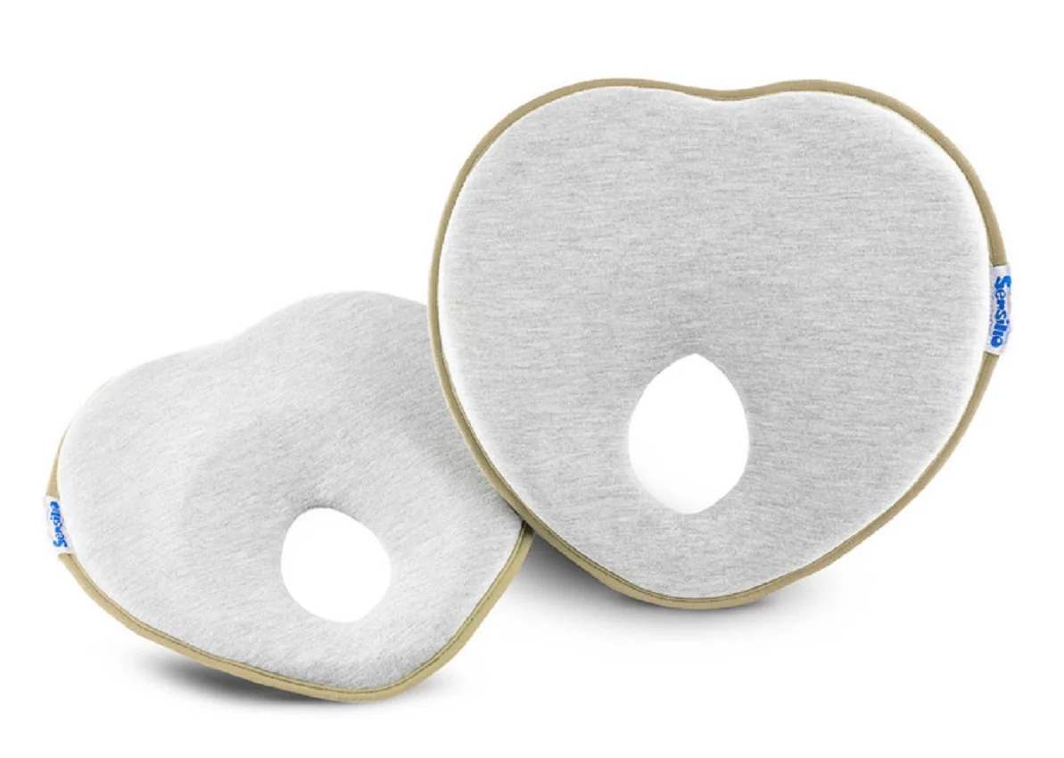 SENSILLO Ergonomický, tvarující polštářek pro miminko - šedá, béžová