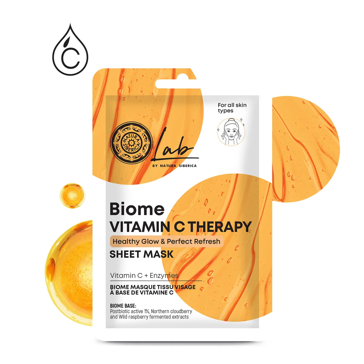 Natura Siberica Lab Biome Vitamin C Therapy Plátýnková maska 1 ks