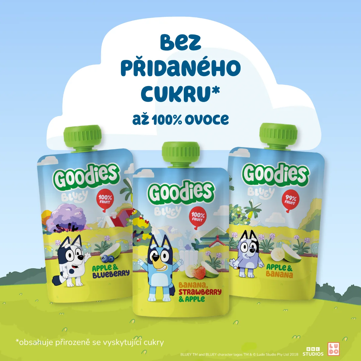 Goodies Bluey Jablko a borůvka 100g kapsička 100 g