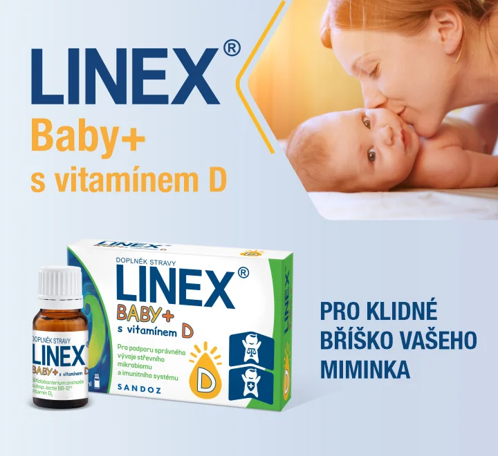 Linex Baby + s vitamínem D. Pro klidné bříško vašeho miminka.
