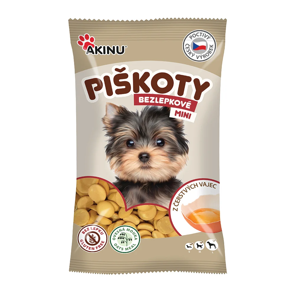 Akinu Bezlepkové Mini piškoty pamlsek pro psy 7 x 120 g