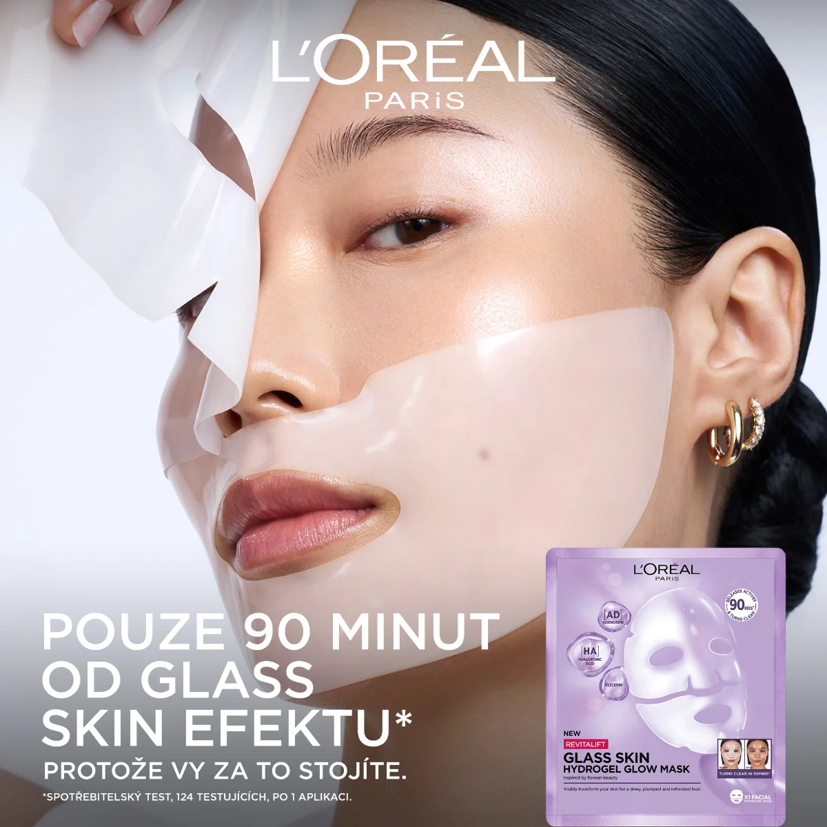Loréal Paris Revitalift Filler Glass Skin hydrogelová rozjasňující maska 1 ks