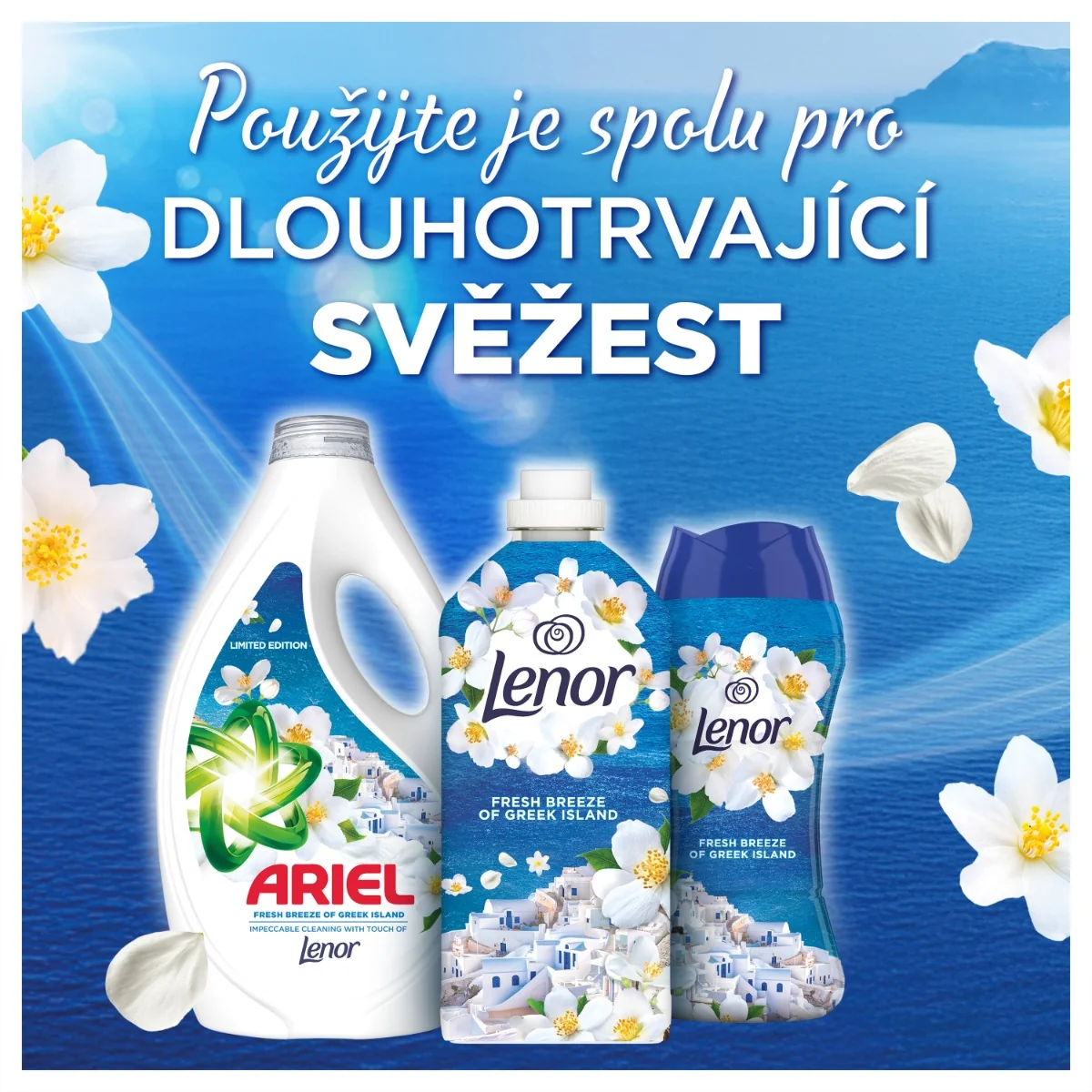 Ariel Fresh Breeze of Greek Island prací gel 1,8 l 40 praní