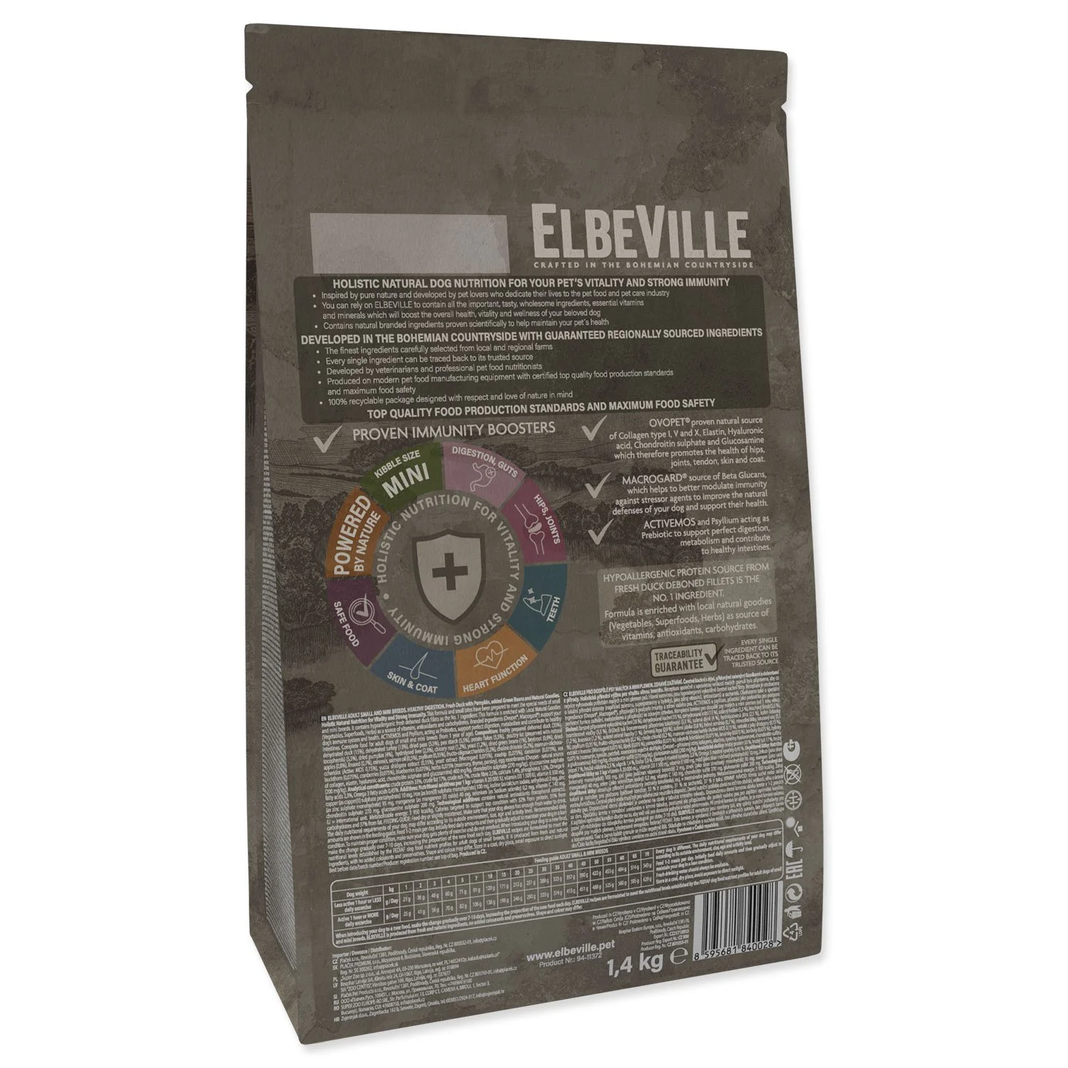 ELBEVILLE Krmivo Adult Mini Healthy Digestion Fresh Duck 1,4kg