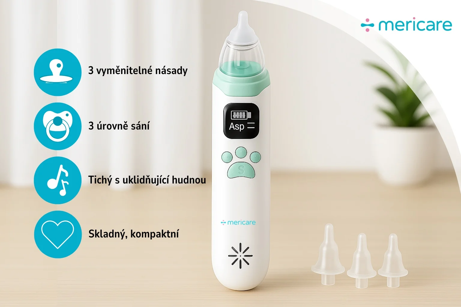 Mericare KA1001 dětská elektrická odsávačka hlenů