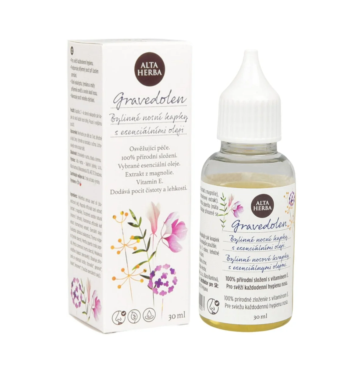 AltaHerba Gravedolen bylinné nosní kapky s esenciálními oleji 30 ml