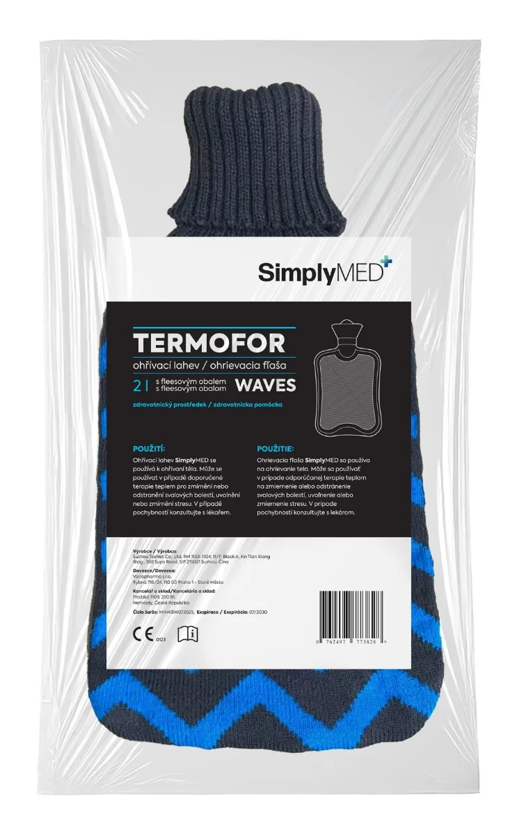 SimplyMed Termofor s pleteným obalem 2 l Waves