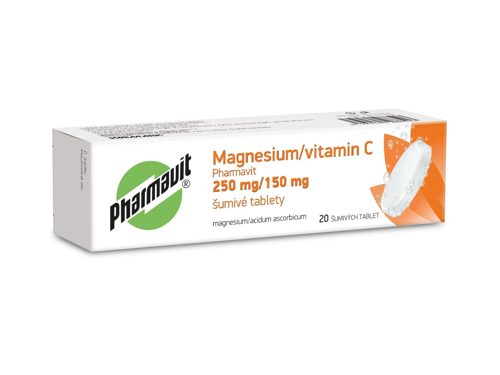 Pharmavit Magnesium/vitamin C 250 mg/150 mg 20 šumivých tablet
