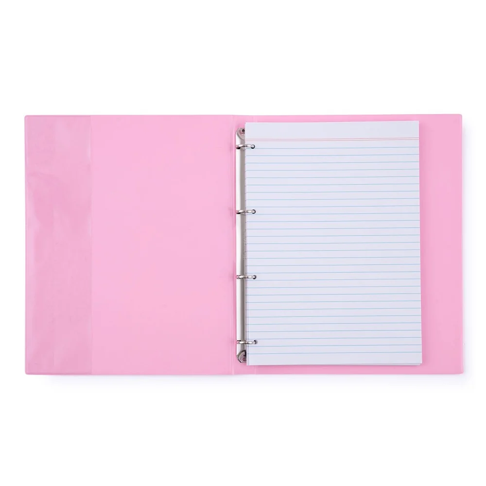 Karton P+P PASTELINi - karis blok A4, PVC, 4kroužkový, 100 listů, růžový
