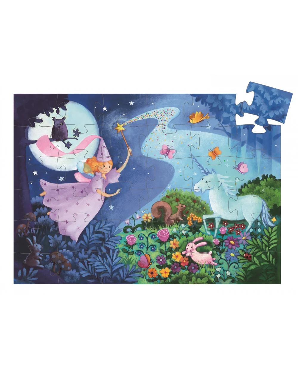 Djeco Puzzle Víla a jednorožec - 36 pcs