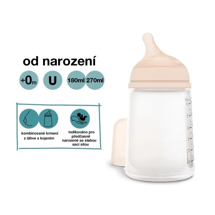 Suavinex Zero Zero Kojenecká láhev M 3m+ 270 ml 1 ks