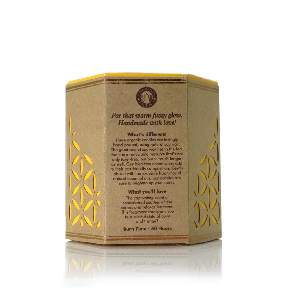 Song of India Vonná svíčka Organic Goodness - Mysore Chandan Sandalwood
