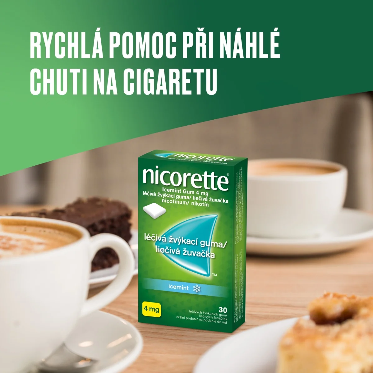 Nicorette Icemint Gum 4 mg léčivá žvýkací guma 30 žvýkaček