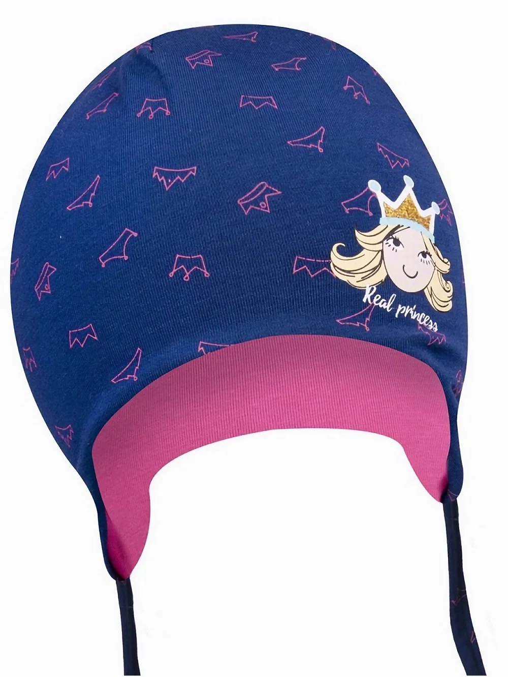 YO! Bavlněná čepička Little princess - granátová - se zavazováním