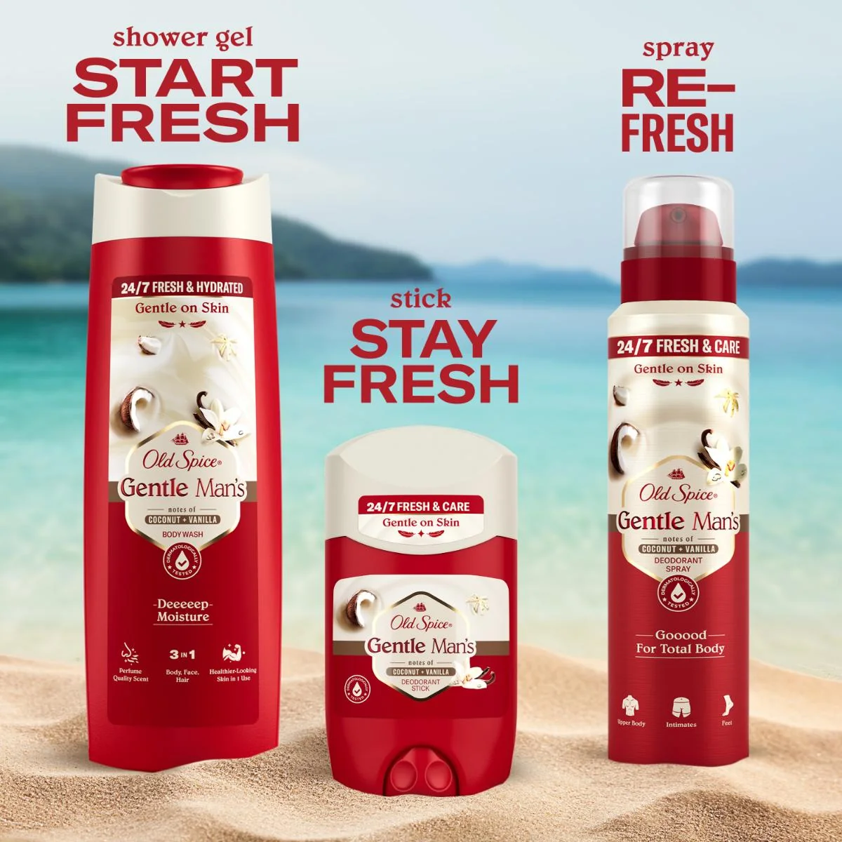 Old Spice Gentle Man's Kokos + Vanilka deodorant ve spreji 140 ml