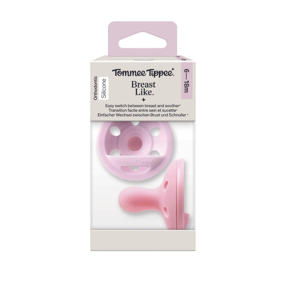 Tommee Tippee Breast-like silikonový dudlík 6-18m, Girl růžová