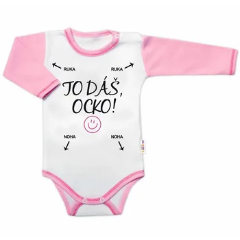 Baby Nellys Body dlouhý rukáv s vtipným textem TO DÁŠ OCKO vel. 86, holka