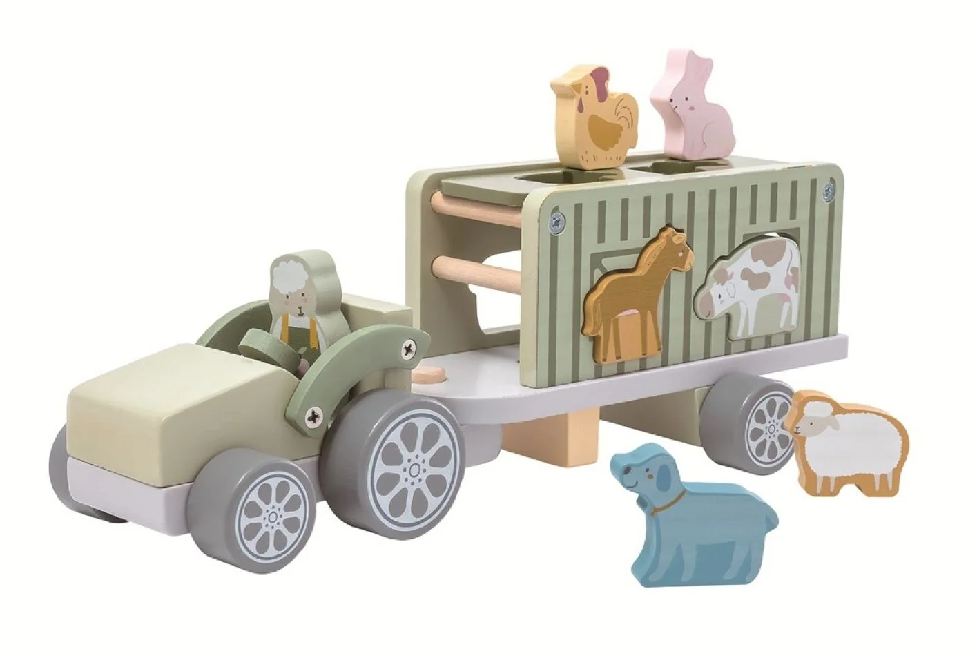 2Kids Toys Dřevěné auto se zvířátky