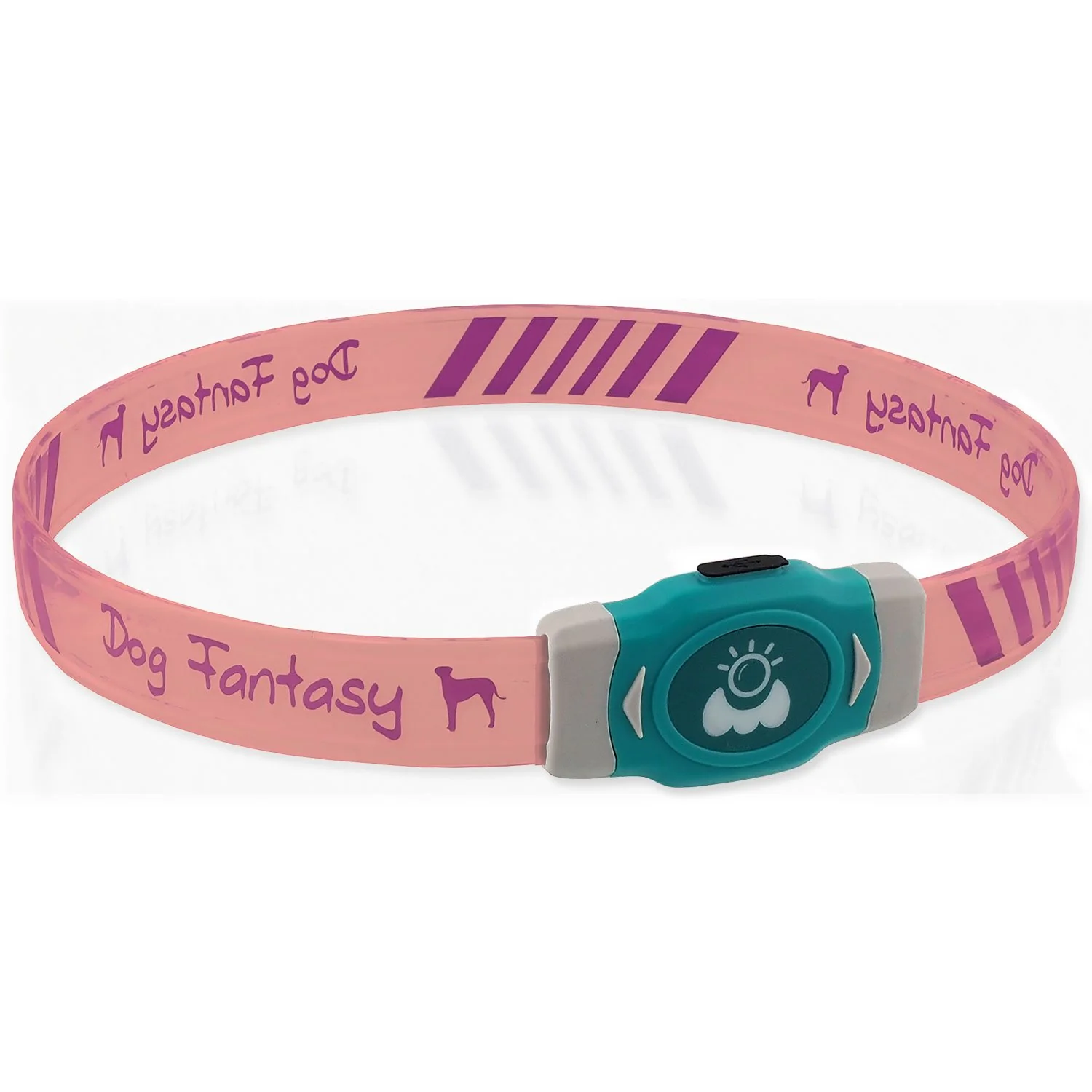 Dog Fantasy Obojek LED Svítící různobarevný nabíjecí L 65cm