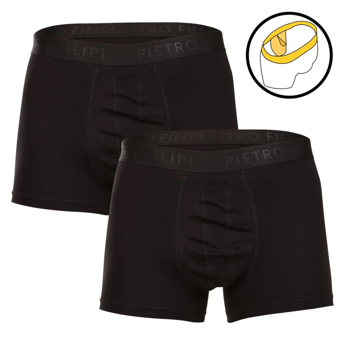 Pietro Filipi 2PACK pánské boxerky balls holder černé (2BCL001) XXL