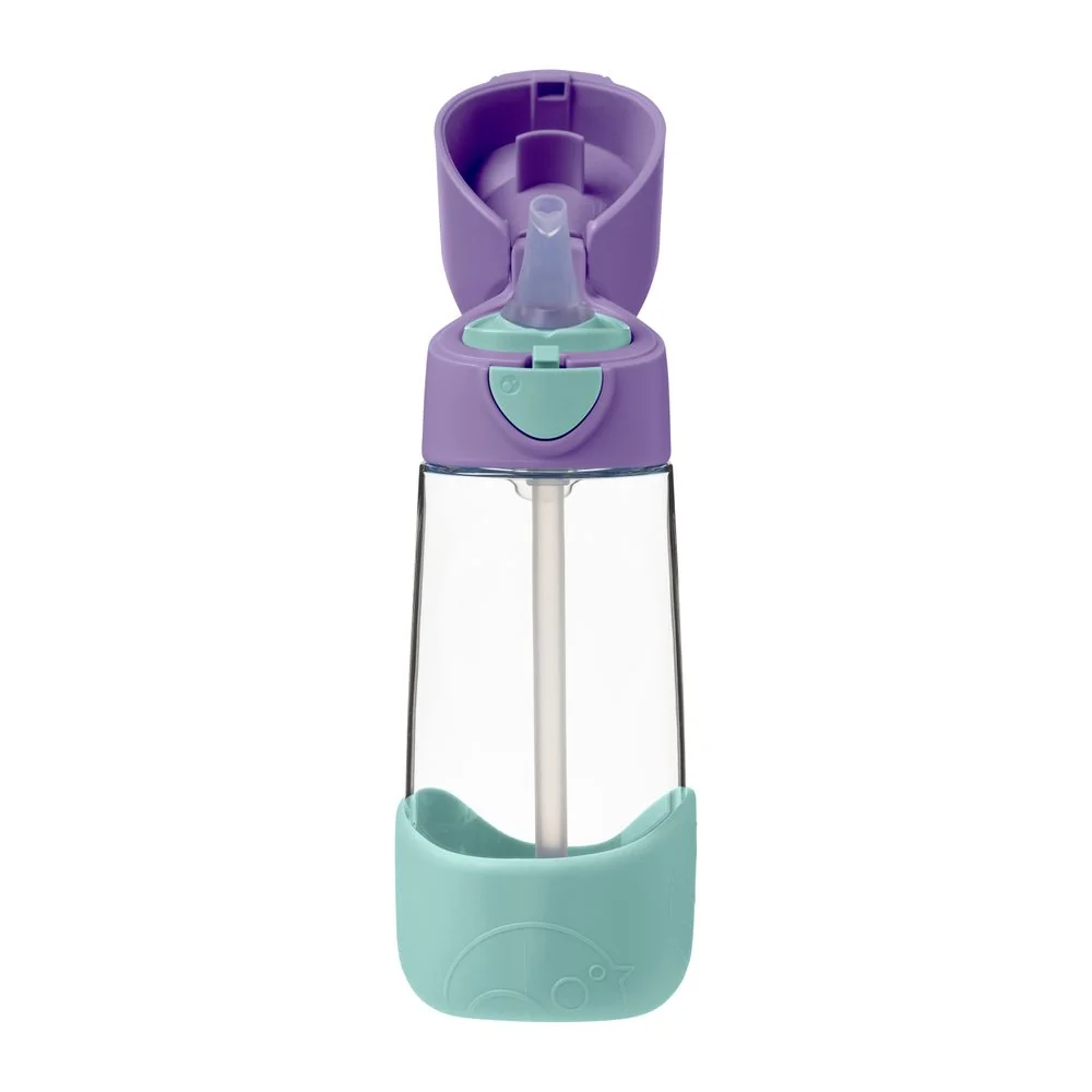 B.BOX Lahev na pití s brčkem 450 ml - lilac pop 