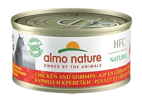 Almo Nature HFC Natural Kuře a krevety doplňkové krmivo pro kočky 70 g