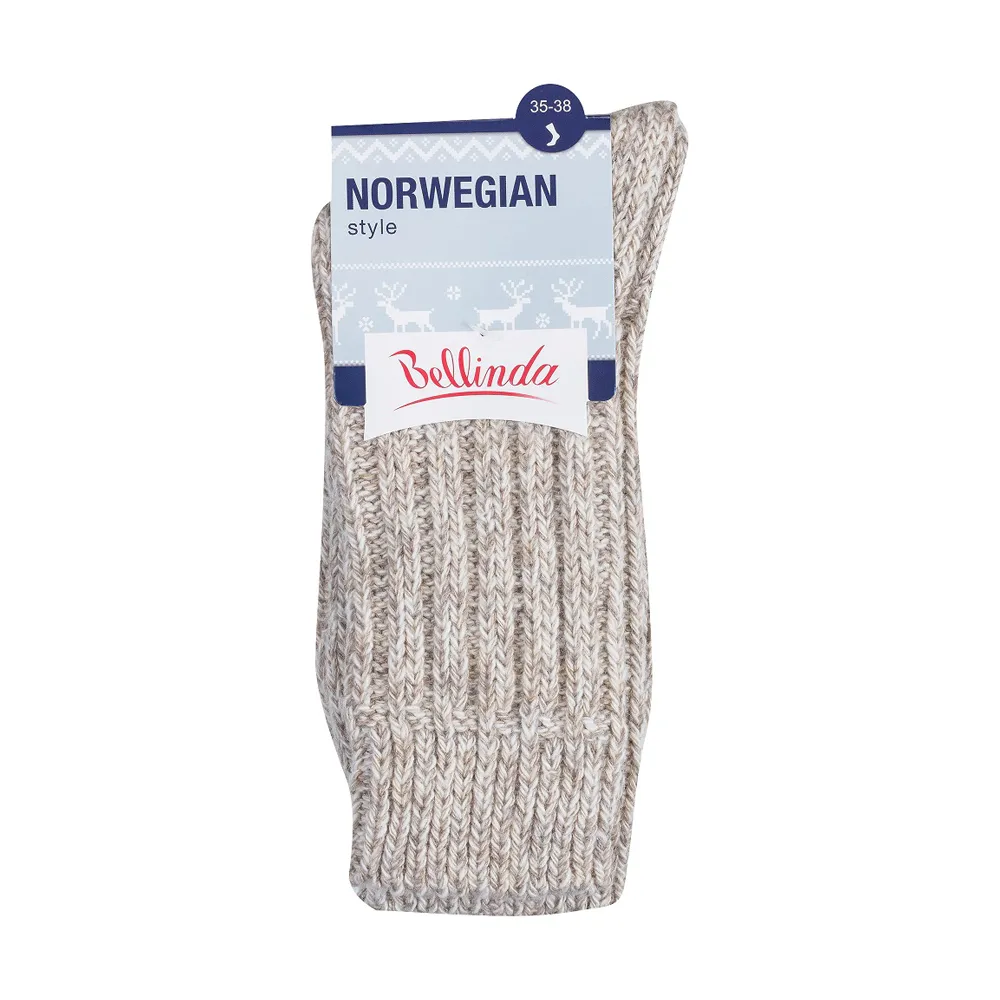 Bellinda NORWEGIAN teplé ponožky vel. 35/38 1 pár béžové