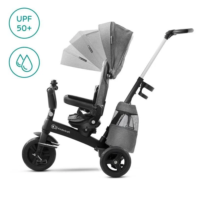 Kinderkraft select Tříkolka Easytwist Platinum Grey, Premium