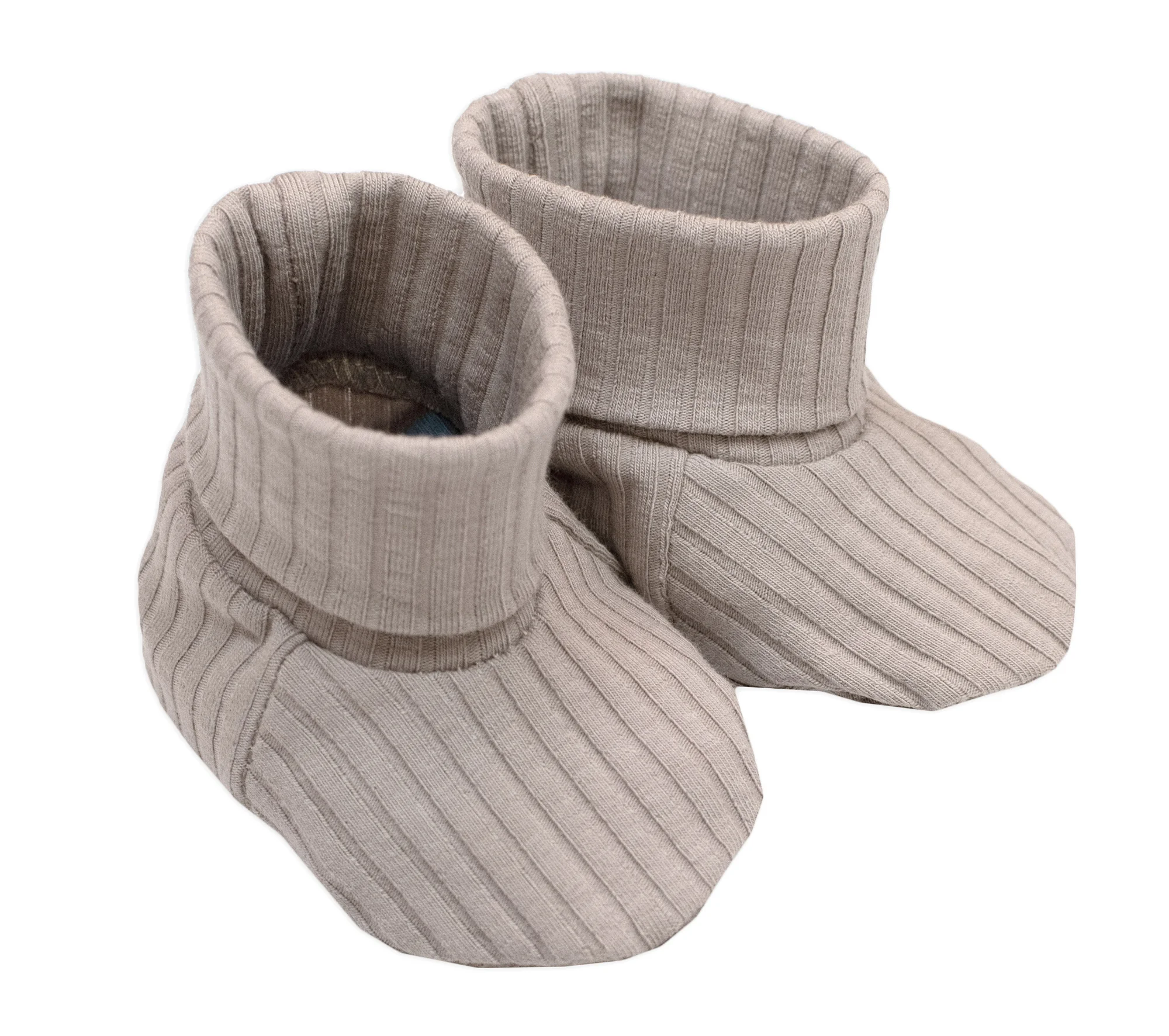 Baby Nellys Rostoucí žebrovaný overálek, čepička a botičky, 3D, Nature - toffi