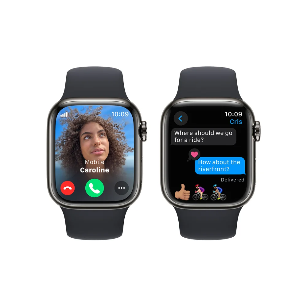 Apple Watch S9 Cellular 41 mm sport band S/M smart hodinky Graphite/Midnight