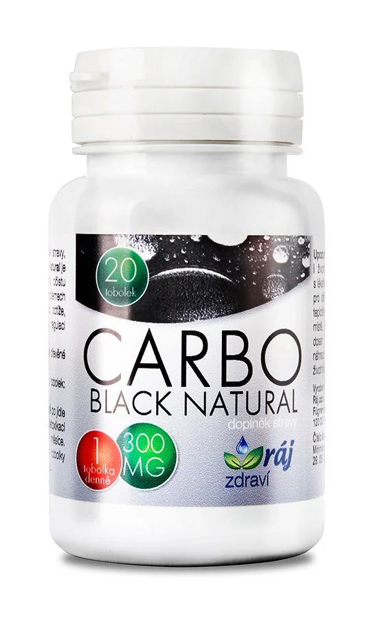 Ráj zdraví Carbo Black Natural 300 mg 20 tobolek