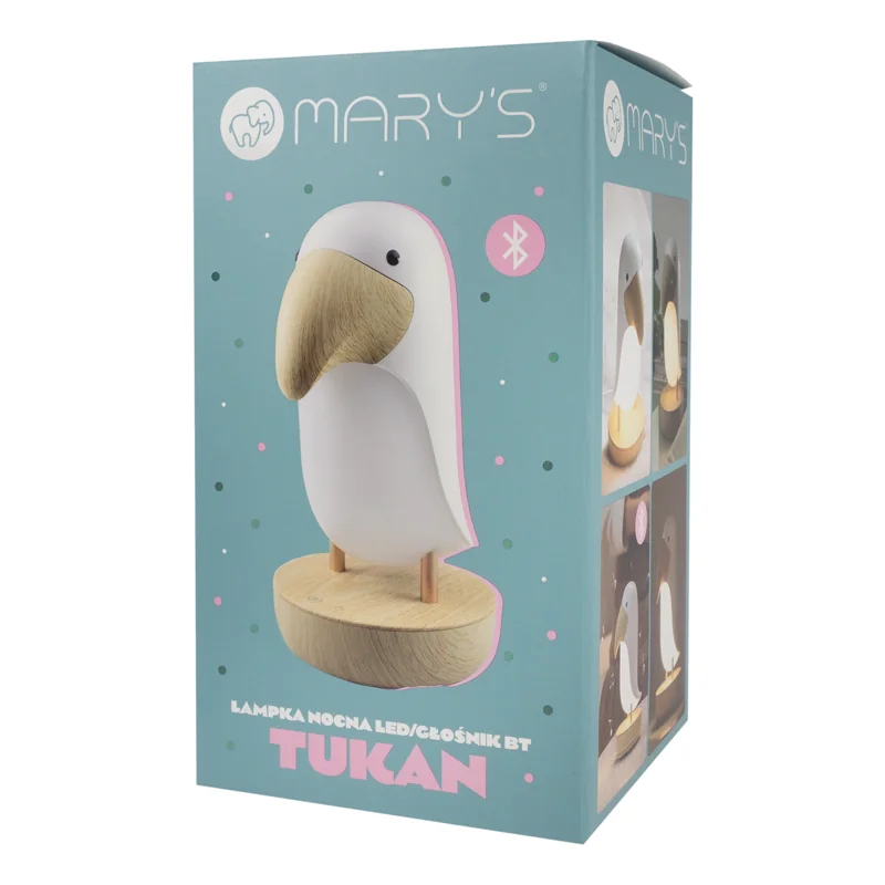 MARY’S LED noční lampička a Bluetooth reproduktor 2v1 - tukan, bílý