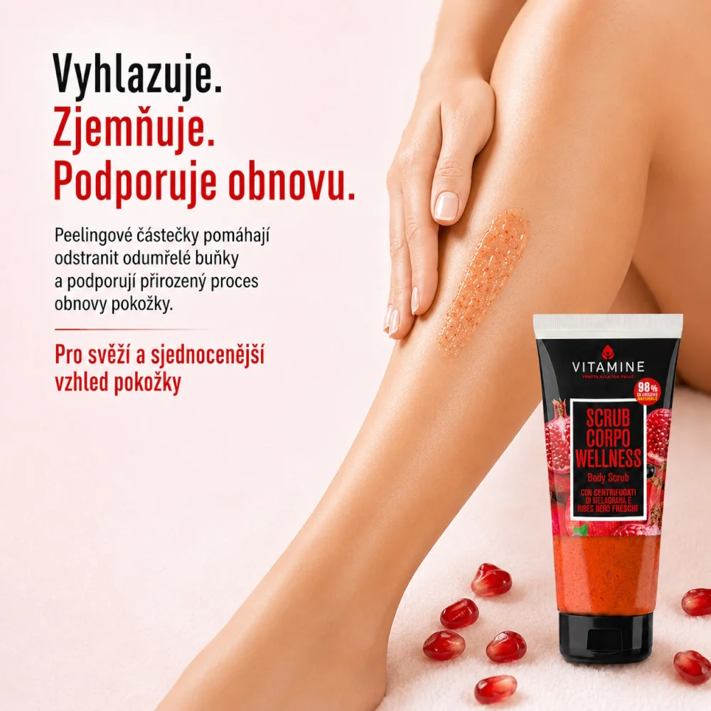 Vitamine Wellness Granátové jablko a rybíz tělový peeling 200 ml