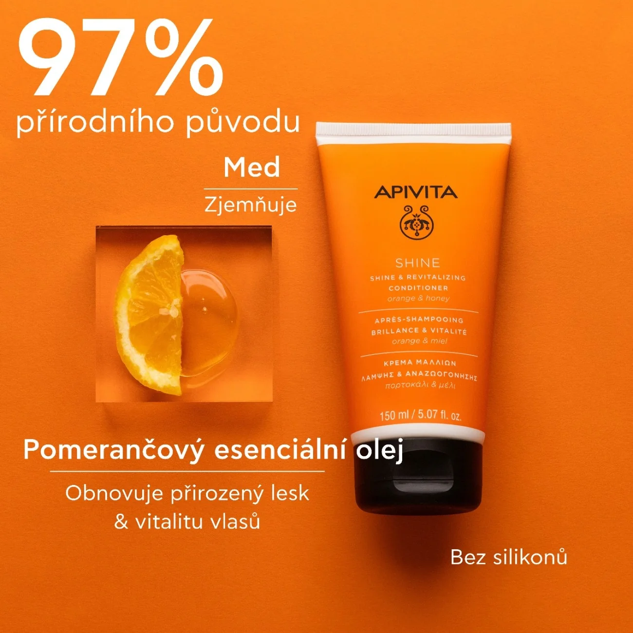 APIVITA Shine & Revitalizing kondicionér pro lesk a oživení 150 ml