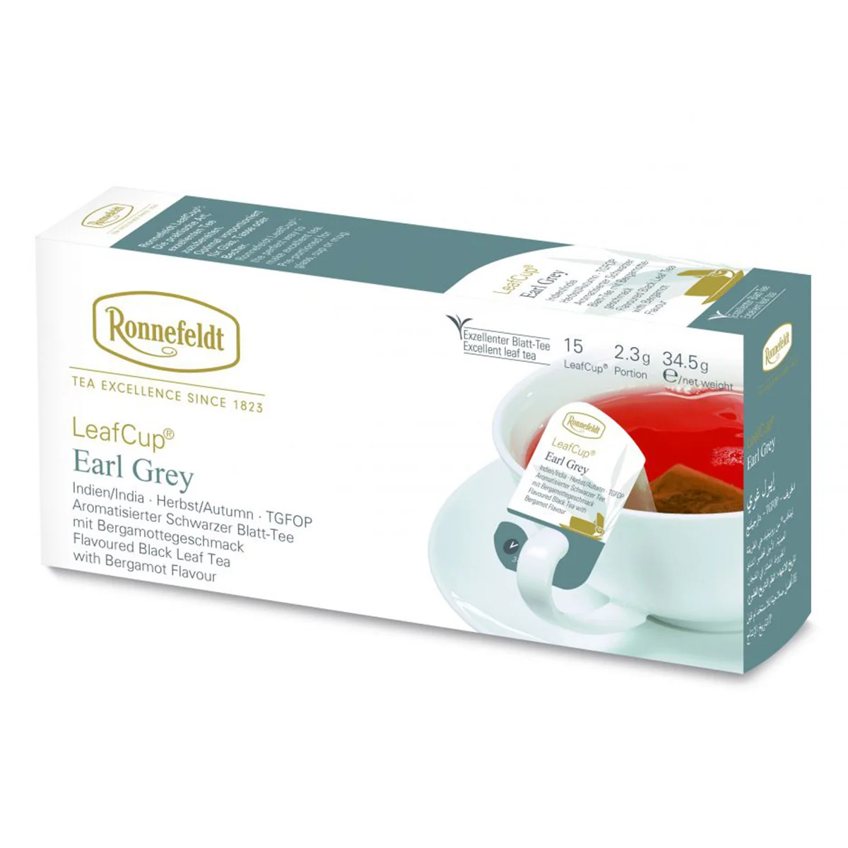 Ronnefeldt Leafcup Earl Grey aromatizovaný černý čaj 15 ks