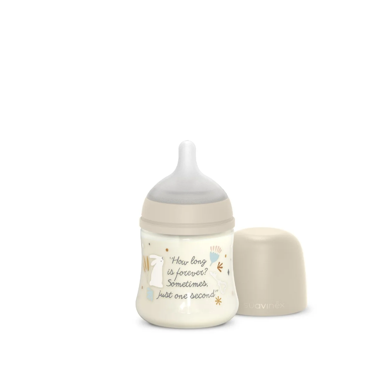 Suavinex Wonderland Kojenecká láhev průtok S 0m+ 150 ml 1 ks krémová