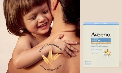 Aveeno Dermexa Zklidňující ovesná koupel, zklidňuje a přináší úlevu suché, podrážděné pokožce se sklonem ke svědění Aveeno Dermexa Zklidňující ovesná koupel, zklidňuje a přináší úlevu suché, podrážděné pokožce se sklonem ke svědění