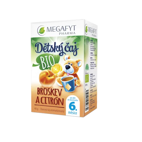 Megafyt Dětský BIO ovocný čaj s příchutí broskev a citrón