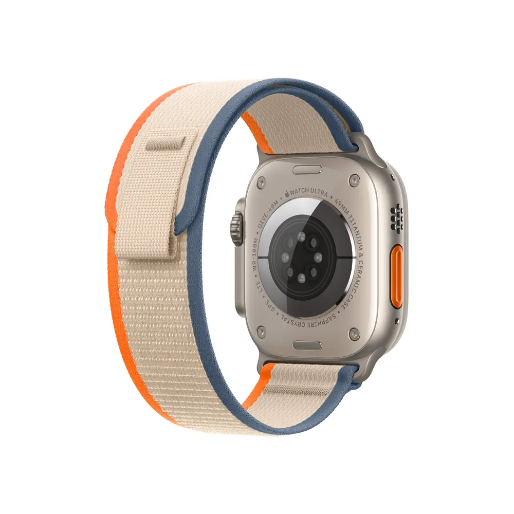Apple Watch Ultra 2 49 mm Trail loop M/L smart hodinky Titan/Orange-Beige