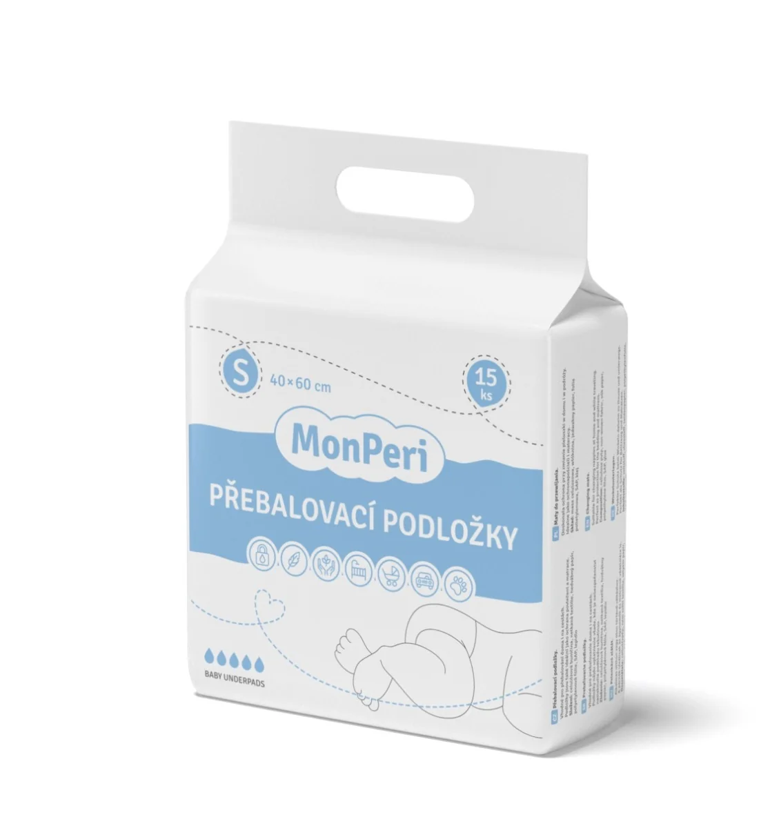 MonPeri Přebalovací podložky S 40 x 60 cm 15 ks