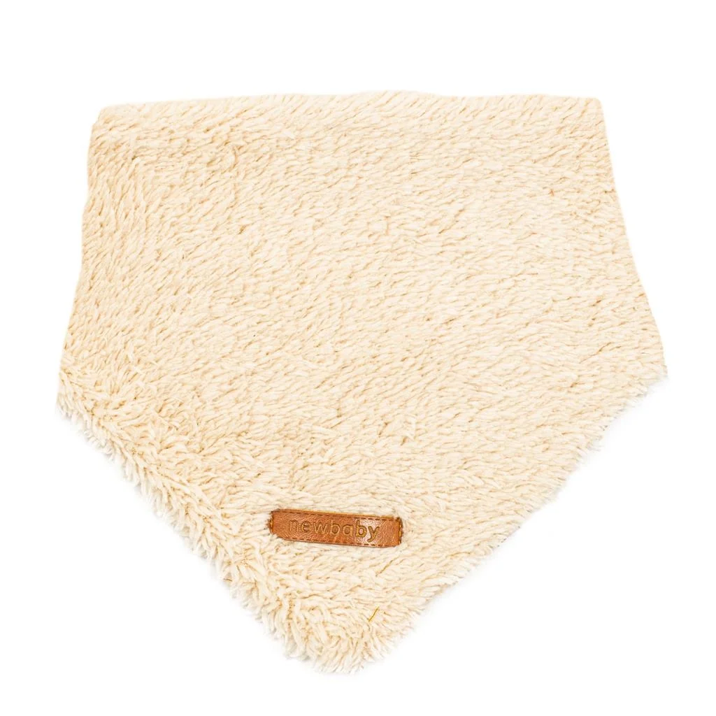 New Baby Zimní kojenecká čepička s šátkem na krk Teddy bear béžová, vel. 80 (9-12m)