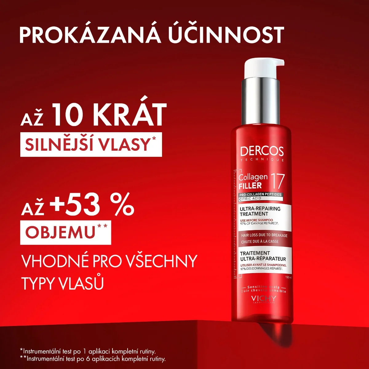 Vichy Dercos Collagen 17 Filler ultra-regenerační kúra 150 ml