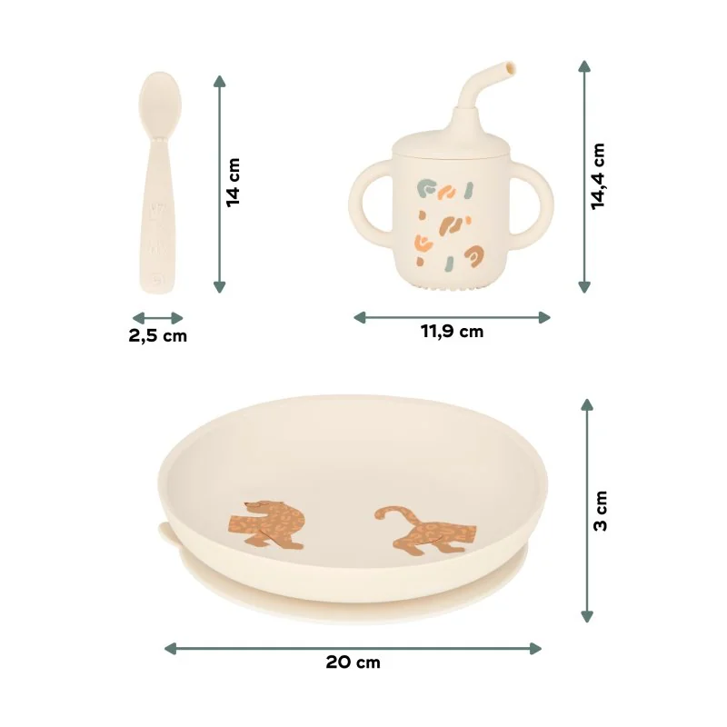 Babymoov silikonová jídelní sada Grown-Up MEAL SET Little Roar